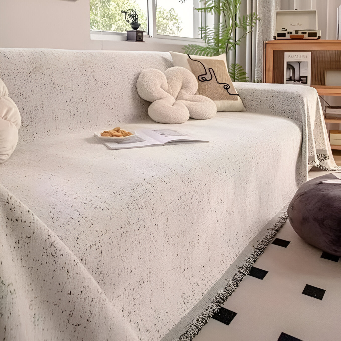 Nordic Dot Sofa Cover | Reversible Speckle Design