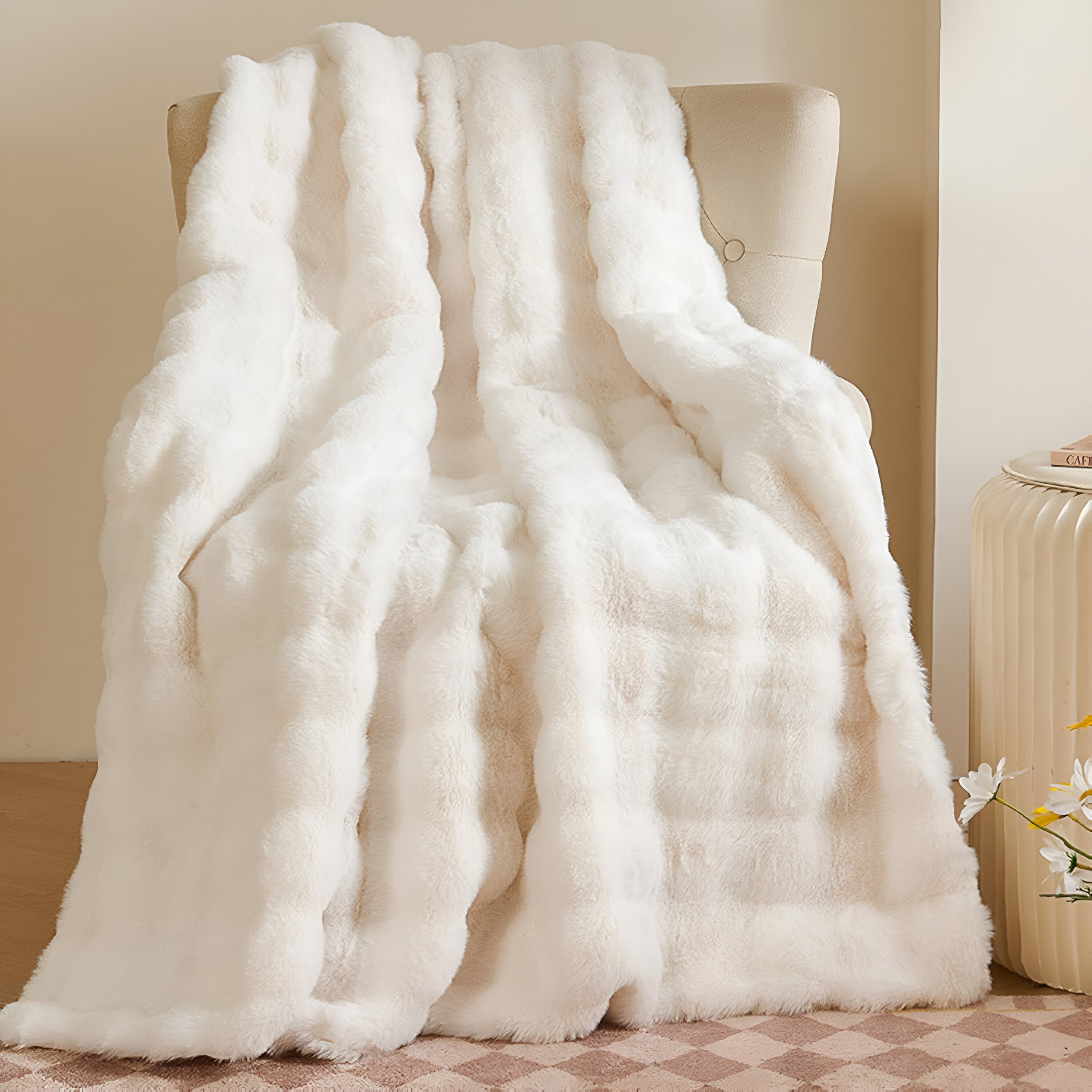 Cozy Rabbit Fur Blanket | Luxury Faux-Fur Throw