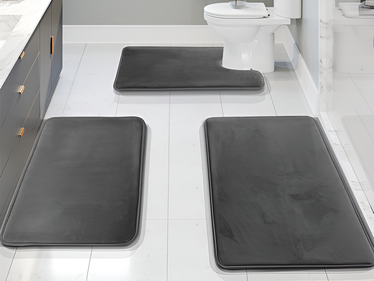 Memory Foam Velvet Mat | 3-Piece Luxury Bathroom Set
