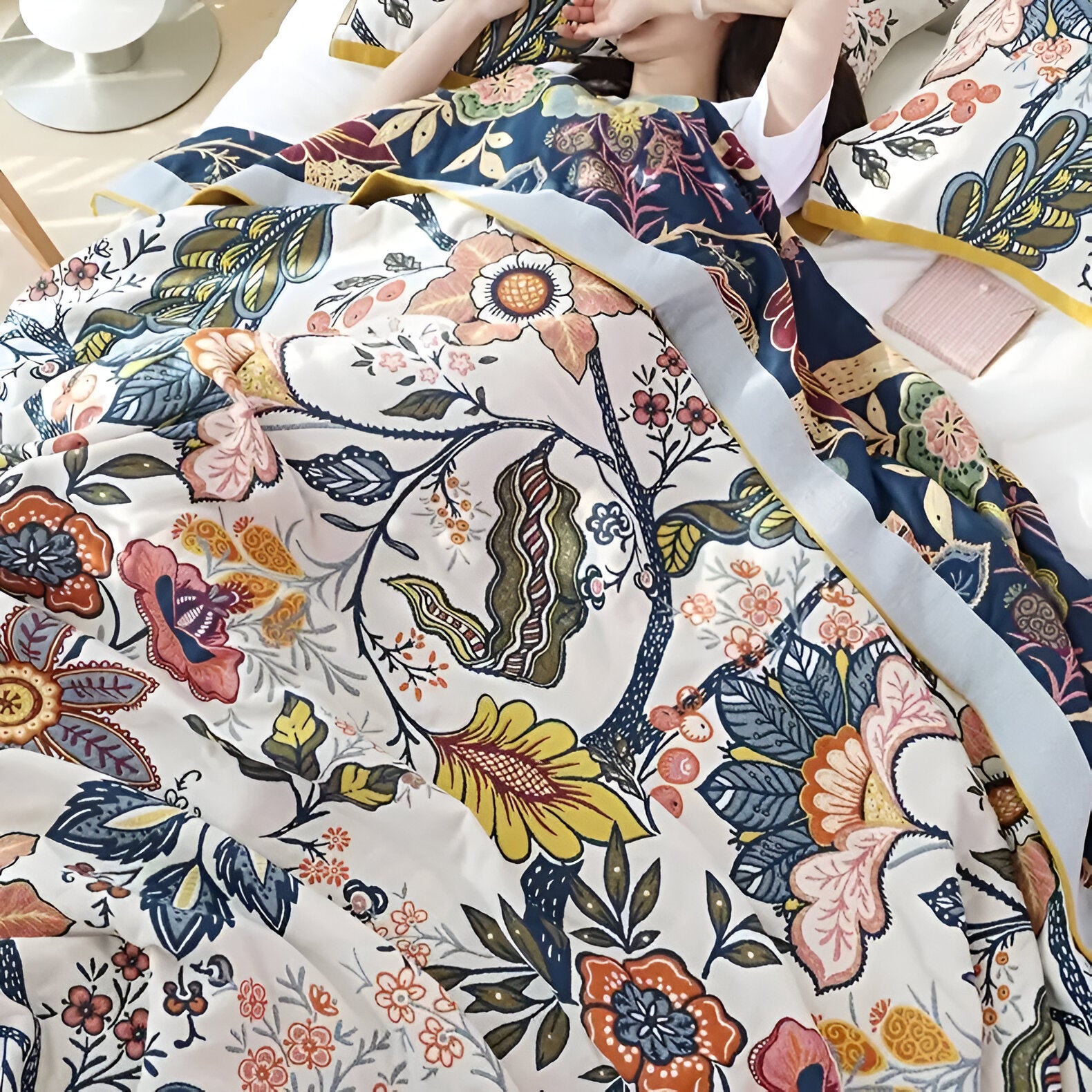 Rustic Floral Art Throw | Premium Cotton Woven Blanket